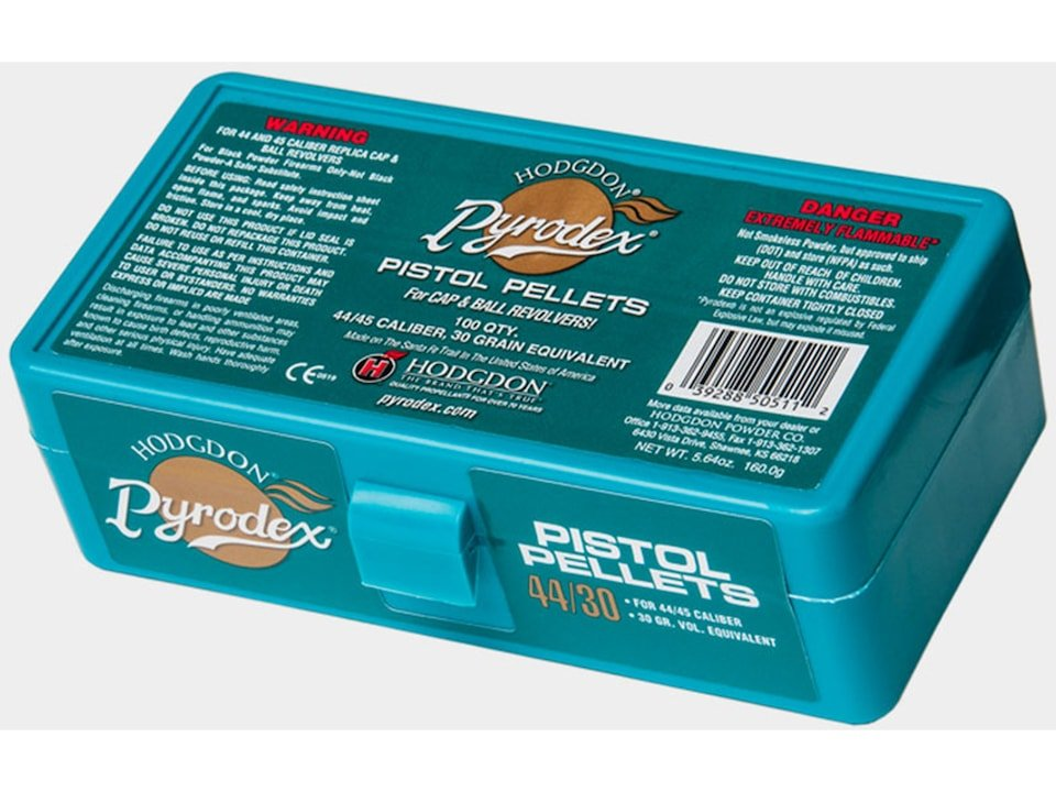 Hodgdon Pyrodex Black Powder Substitute 44-45 Caliber 30 Grain Pellets