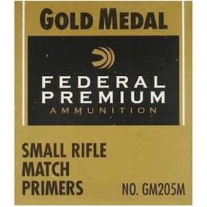 Federal Premium Gold Medal Small Rifle Match Primers #205M Box of 1000 (10 Trays of 100)