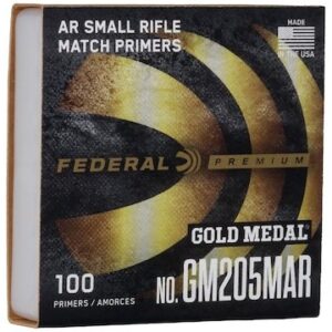 Federal Premium Gold Medal AR Match Grade Small Rifle Primers #GM205MAR Box of 1000 (10 Trays of 100)